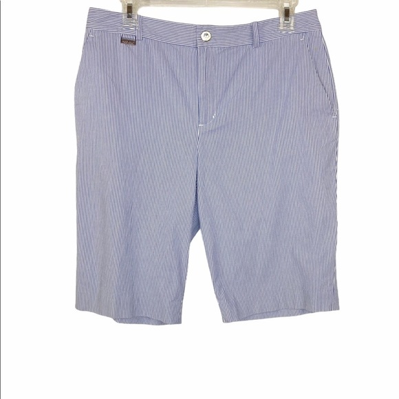 LRL Ralph Lauren Pinstriped Bermuda Shorts Size 8 - Picture 1 of 14